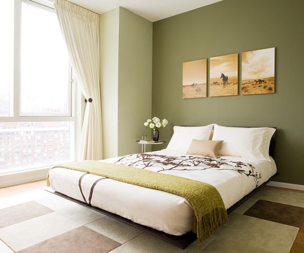 спалня в зелено
